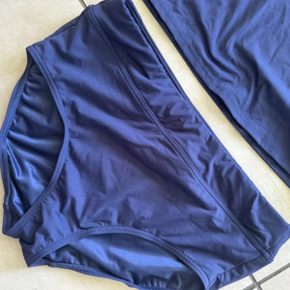 Lands' End Women's Blue Floral Tankini Swim Set Sz 10 Top 12 Bottom NWT - Picture 6 of 16